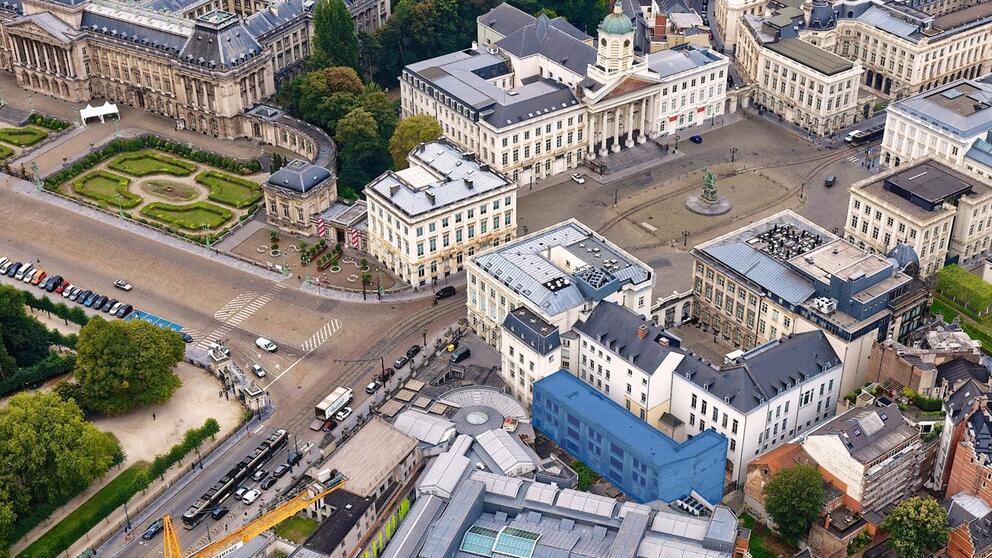 Le bâtiment qui sera remplacé par Le Chat Cartoon Museum. © sau-msi.brussels (Simon Schmitt - www.globalview.be)