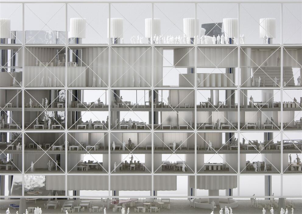 Frame, future maison des médias de mediapark.brussels. © Baukunst-Bruther