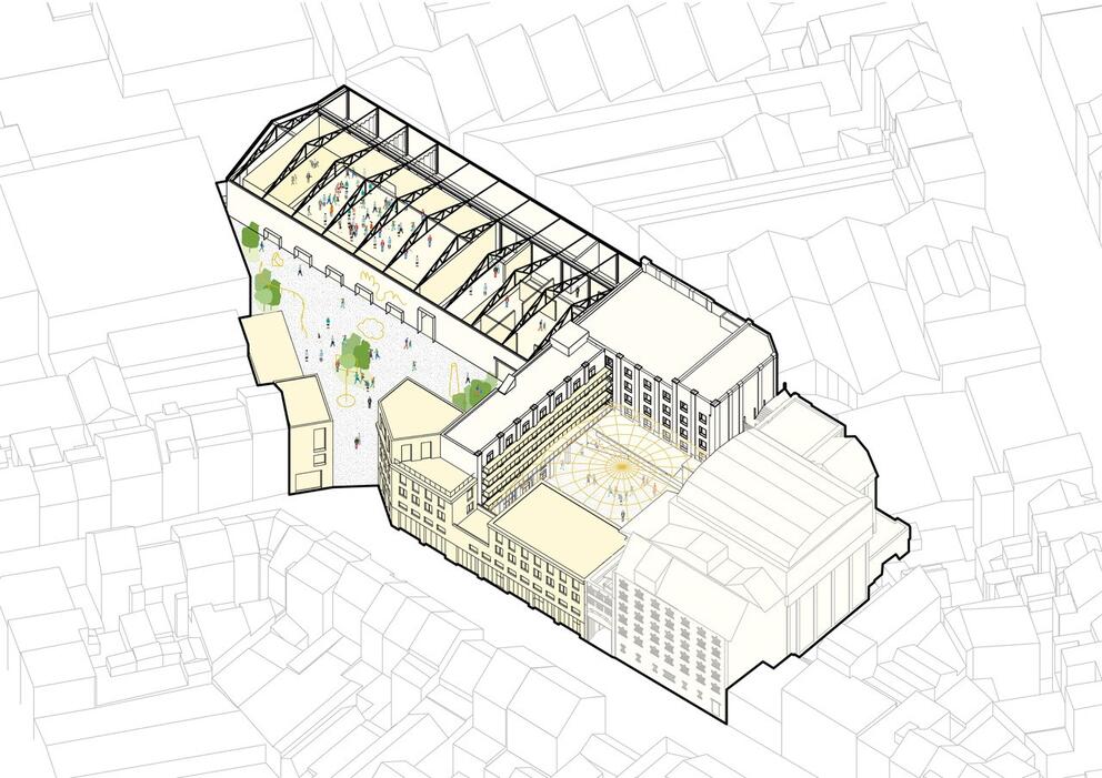 Une vision possible du futur projet. © sau-msi.brussels / MSA-Idea-Origin